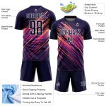 Custom Soccer Uniform Jersey with Personalized Name and Number - Navy White Lines Design for Teams Personalized Navy White