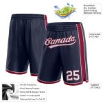 Custom Team Basketball Shorts with Personalized Name and Number - Navy White Maroon Authentic Personalized Navy White-Maroon