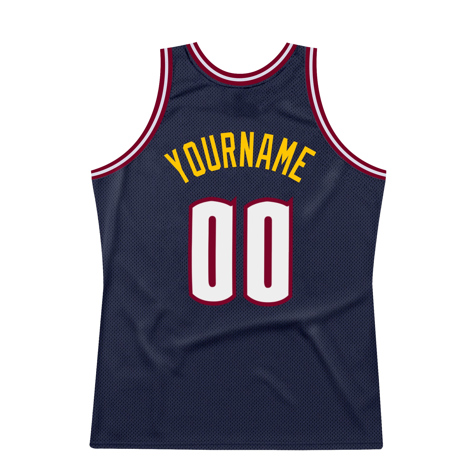 Personalized Navy White-Maroon Authentic Throwback Basketball Jersey Team Custom Name and Number Custom Team Name and Number Authentic Throwback Basketball Jersey - Personalized Navy White Maroon Design Personalized Navy - Image 6