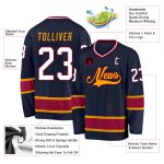 Custom Hockey Jersey with Personalized Name and Number - Navy White Maroon Team Jersey Personalized Navy White-Maroon Hockey