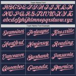 Custom Name and Number Baseball Jersey - Personalized Navy White Pink Pinstripe Authentic Fashion Team Personalized Navy