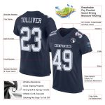 Personalized Authentic Football Jersey in Navy and White Mesh Design Personalized Navy White Mesh Authentic Football Jersey