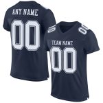 Personalized Authentic Football Jersey in Navy and White Mesh Design Personalized Navy White Mesh Authentic Football Jersey