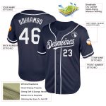 Personalized Authentic Throwback Baseball Jersey in Navy and White Mesh Personalized Navy White Mesh Authentic Throwback