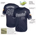 Custom Name Number Authentic Throwback Baseball Jersey - Personalized Navy White Mesh Team Jersey Personalized Navy White
