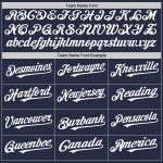 Personalized Authentic Throwback Baseball Jersey in Navy and White Mesh Personalized Navy White Mesh Authentic Throwback
