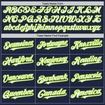 Custom Baseball Jersey with Personalized Name & Number, Navy White Neon Green, Authentic 3 Colors Arm Shapes Personalized