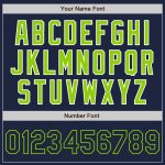 Custom Name & Number Authentic Baseball Jersey - Personalized Navy White Neon Green Raglan Sleeves Personalized Navy White-Neon