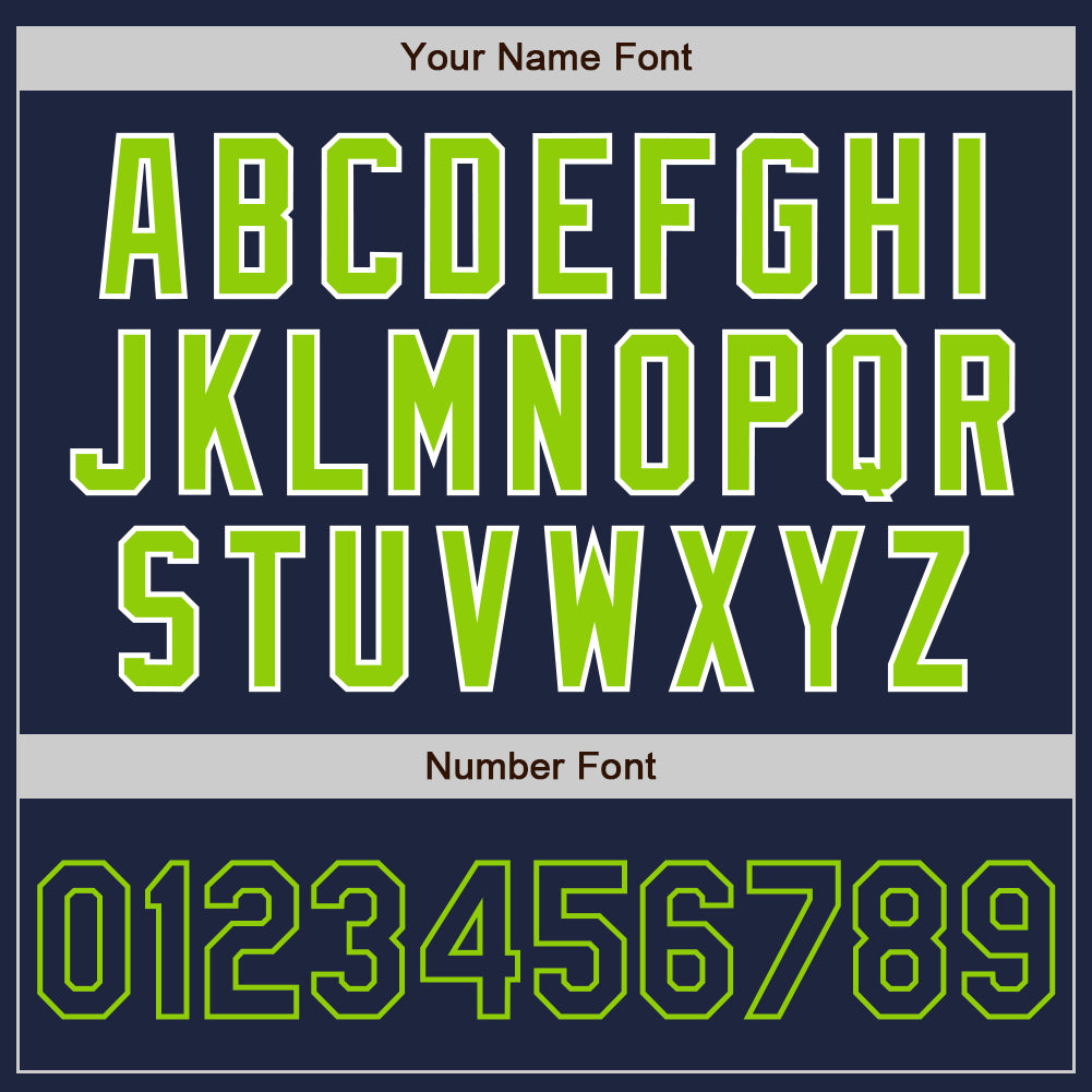 Personalized Navy White-Neon Green Authentic Raglan Sleeves Baseball Jersey Team Custom Name and Number Custom Name & Number Authentic Baseball Jersey - Personalized Navy White Neon Green Raglan Sleeves Personalized Navy White-Neon - Image 5