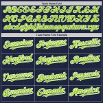 Custom Name & Number Authentic Baseball Jersey - Personalized Navy White Neon Green Raglan Sleeves Personalized Navy White-Neon