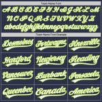 Custom Name and Number Authentic Baseball Jersey in Navy, White, and Neon Green - Personalized Throwback Design Personalized