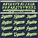 Custom Navy White Neon Green Bomber Varsity Jacket with Team Name and Number - Personalized Full-Snap Letterman Jacket Personalized