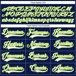 Custom Name and Number Hockey Jersey in Navy White and Neon Green - Personalized Lace Neck Team Apparel Personalized Navy