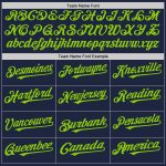 Custom Name Number Baseball Jersey Navy White Green Pinstripe Authentic Fashion Team Personalized Navy White-Neon Green Pinstripe