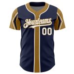 Custom Baseball Jersey with Personalized Name & Number | Navy, White, Old Gold | Authentic Team Apparel Personalized Navy