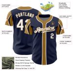 Custom Baseball Jersey with Personalized Name & Number | Navy, White, Old Gold | Authentic Team Apparel Personalized Navy