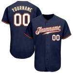 Personalized Navy and White Gold Authentic Baseball Jersey for Men and Women Personalized Navy White-Old Gold Authentic Baseball