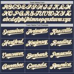 Custom Name and Number Authentic Sleeveless Baseball Jersey - Navy White Old Gold Team Jersey Personalized Navy White-Old