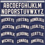 Custom Name Number Baseball Jersey Shirt - Personalized Navy White Old Gold Authentic Throwback Rib-Knit Design Personalized