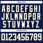 Custom Hockey Jersey with Personalized Name and Number in Navy White and Old Gold Lace - Team Spirit Wear Personalized Navy