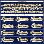 Custom Hockey Jersey with Personalized Name and Number in Navy White and Old Gold Lace - Team Spirit Wear Personalized Navy