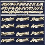Personalized Custom Name Number Navy White Gold Line Authentic Baseball Jersey Personalized Navy White-Old Gold Line Authentic