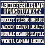Customizable Navy and White Gold Mesh Football Jersey with Personalized Name and Number - Authentic Team Apparel Personalized