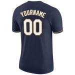 Custom Team Performance T-Shirt with Personalized Name and Number - Navy White-Old Gold Personalized Navy White-Old Gold