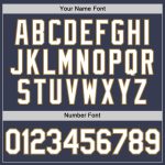 Custom Team Performance T-Shirt with Personalized Name and Number - Navy White-Old Gold Personalized Navy White-Old Gold