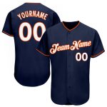 Personalized Navy Orange White Authentic Baseball Jersey for Sports Fans Personalized Navy White-Orange Authentic Baseball