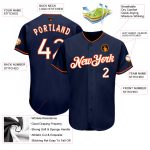 Personalized Navy Orange White Authentic Baseball Jersey for Sports Fans Personalized Navy White-Orange Authentic Baseball