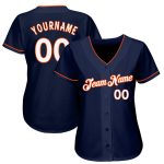 Personalized Navy Orange White Authentic Baseball Jersey for Sports Fans Personalized Navy White-Orange Authentic Baseball