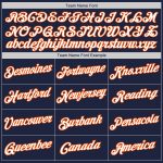 Custom Name Number Authentic Baseball Jersey - Personalized Navy White-Orange Team Jersey Personalized Navy White-Orange