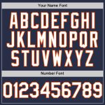 Personalized Authentic Baseball Jersey in Navy White-Orange - Sleeveless Design Personalized Navy White-Orange Authentic