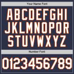 Custom Name and Number Authentic Throwback Baseball Jersey - Personalized Navy White Orange Team Jersey Personalized Navy