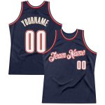 Personalized Custom Name & Number Navy White-Orange Basketball Jersey - Authentic Throwback Team Apparel Personalized Navy
