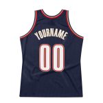 Personalized Custom Name & Number Navy White-Orange Basketball Jersey - Authentic Throwback Team Apparel Personalized Navy