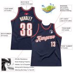 Personalized Custom Name & Number Navy White-Orange Basketball Jersey - Authentic Throwback Team Apparel Personalized Navy