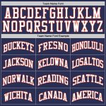Personalized Navy Orange White Authentic Basketball Jersey - Throwback Style Personalized Navy White-Orange Authentic Throwback