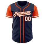 Custom Personalized Two Tone Baseball Jersey with Name and Number - Navy White-Orange Team Apparel Personalized Navy White-Orange
