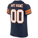 Custom Name and Number Personalized Football Jersey - Navy White-Orange Mesh Authentic Team Jersey Personalized Navy White-Orange