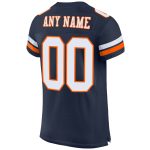 Personalized Authentic Football Jersey - Navy White-Orange Mesh Design Personalized Navy White-Orange Mesh Authentic Football