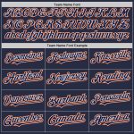 Custom Personalized Baseball Jersey Navy White-Orange Mesh Authentic Throwback with Team Name and Number Personalized Navy
