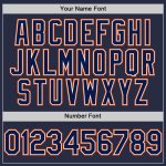 Custom Personalized Baseball Jersey Navy White-Orange Mesh Authentic Throwback with Team Name and Number Personalized Navy