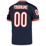 Custom Name Number Authentic Throwback Football Jersey - Personalized Navy White Orange Mesh Personalized Navy White-Orange