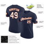 Custom Personalized Team Performance T-Shirt with Name and Number - Navy, White, and Orange Personalized Navy White-Orange