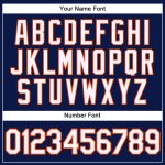 Custom Team Name Number Golf Polo Shirt - Personalized Navy White-Orange Performance Vapor Style Personalized Navy White-Orange