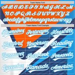 Custom Baseball Jersey with 3D Pattern Design in Navy, White & Orange-Sky Blue - Personalized Name & Number Personalized