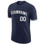 Custom Team Name Number Personalized Navy White Performance T-Shirt Personalized Navy White Performance T-Shirt Team Custom