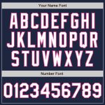 Custom Baseball Jersey with Personalized Name and Number - Navy White Pink, Team Colors, Authentic Arm Shapes Personalized